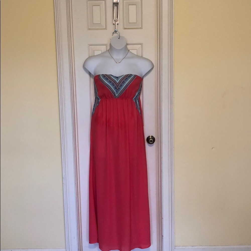 Coral Summer Maxi Dress